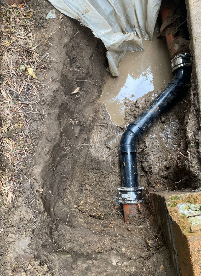 sewer pipe installation